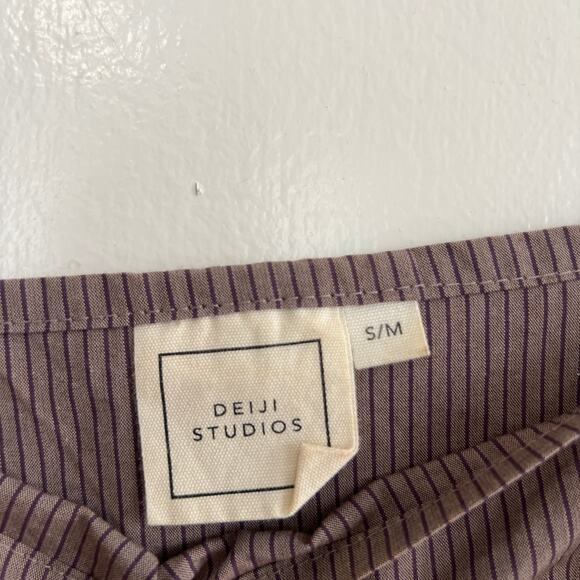 DEIJI STUDIOS The Double Tie Striped Organic Cotton-poplin Wrap Midi Dress S/M - Picture 6 of 12